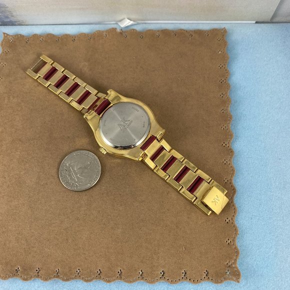 Vintage Anne Klein AK Watch Gold & Maroon Bracelet main image 5